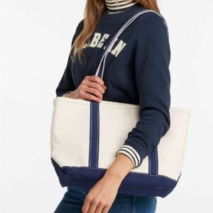 L.L.Bean Boat and Tote Zip-Top Medium Long Handles